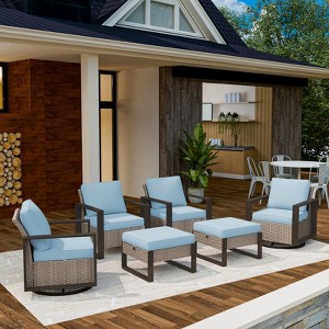 UPTIOT 6-Piece Outdoor Patio Conversation Set - 1 of 4