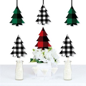 Big Dot of Happiness Holiday Plaid Trees - Decorations DIY Buffalo Plaid Christmas Party Essentials - Set of 20 - 1 of 4