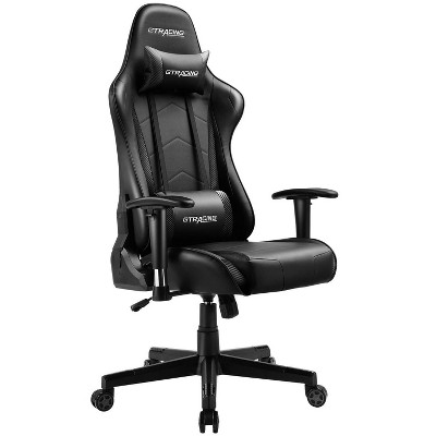 Gaming Chair With Footrest And Ergonomic Lumbar Massage Pillow Pu Leather  Office Chair White - Gtracing : Target