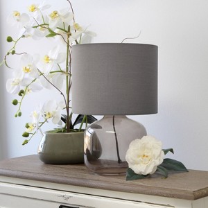 Glass Table Lamp with Fabric Shade - Simple Designs - 1 of 4