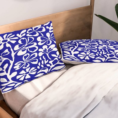 Deny Designs 3pc Full/Queen DorisciciArt Indigo Boho Floral Comforter and Pillow Sham Set Blue: Abstract Microfiber Bedding — фото 5