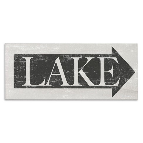 Stupell Industries Distressed Lake Arrow Sign, 24" x 10" - image 1 of 4