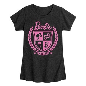 Girls' - Barbie - Barbie Varsity Malibu Seal- Girls Fitted Short Sleeve Graphic T-Shirt Fitted Short Sleeve Graphic T-Shirt - 1 of 4