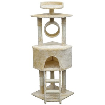 Homessity 56" economical Cat Tree with Sisal Covered Posts HC-013 - Beige