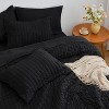 7-Piece Queen Seersucker Comforter Set - All-Season Lightweight Black Bed-in-a-Bag with Sheets & Pillow Shams - 4 of 4