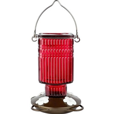 Nature's Way Bird Products 22oz Carnation Antique Glass Hummingbird Feeder 6.5" Red