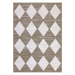 Area Rug with Rubber Backing Machine Washable Rug Trellis Printed Rugs Low Pile Foldable Indoor Carpet for Living Room Bedroom Guest Room Playroom - 1 of 4