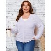 Coolmee Plus Size Cardigan Sweaters for Women Fashion Long Sleeve Midweight Outerwear Loose Fit Button Open Front Tops - 2 of 4