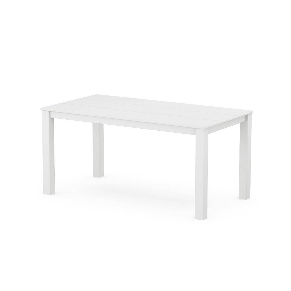 Photos - Coffee Table POLYWOOD Rectangle Studio Parsons Outdoor Patio Dining Table White: Weathe