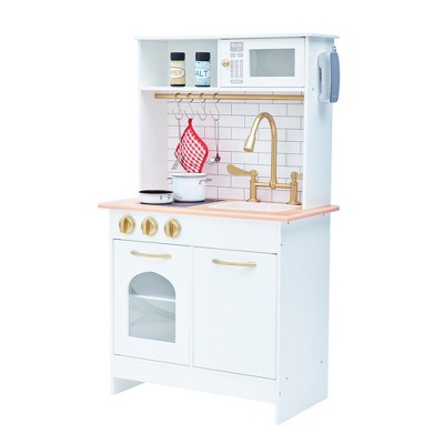 Teamson Kids Little Chef Atlanta Modular Play Kitchen + Accessories, White/gold  : Target