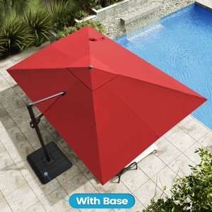 Crestlive Products 12FT Cantilever Umbrella Outdoor 360 Degree Rotation Offset Umbrella 6 Heights Adjustable with Base - 1 of 4