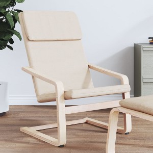 vidaXL Relaxing Chair Cream Fabric - 1 of 4