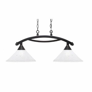 Toltec Lighting Bow 2 - Light Island Pendant Light in  Black Copper with 12" Frosted Crystal Shade - 1 of 1