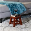 FURNIinspire Ottomans And Benches Carved Wooden Step Stool Fun Designs Premium Rubberwood Versatile Use, Queen Bee Style, Red, 11.00"*11.00"*10.00" - 4 of 4