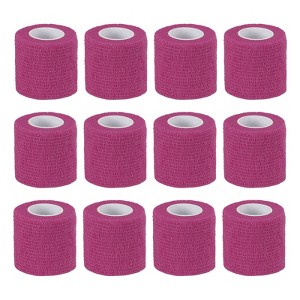 Unique Bargains Self-Adhesive Elastic Breathable Athletic Tapes 12 Rolls 2" x 177" - 1 of 4