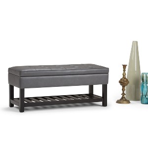 NicBex 43.7" Storage Bench Rectangle Storage Ottoman Bench with Open Bottom for Bedroom, Entryway - 1 of 4