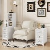 Gulches End Table with 3 Drawers & Adjustable Open Shelves, X-Shaped Charge Station, Tall Side/Corner Table - 3 of 4