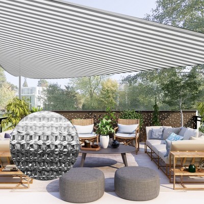 Gray and White 25ft Triangle Sun Shade Sail Canopy