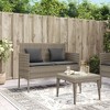 vidaXL Patio Bench with Cushions Gray Poly Rattan - 3 of 4
