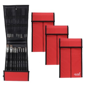 Creative Mark Hamburg Premiere Professional Oil Painting Brushes - 3-Pack- Assorted Set of 21 Oil Brushes & Brush Cases - Handmade in Germany, Natural - 1 of 4