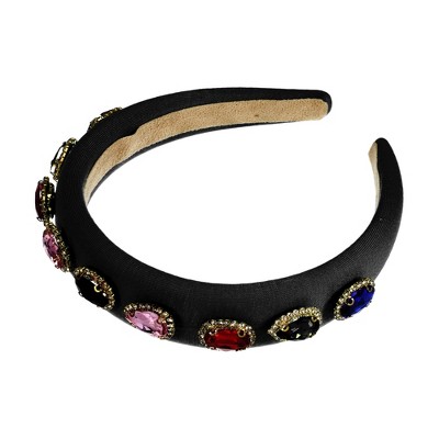 Unique Bargains Women's Bling Sponges Wide Edge Rhinestone Headband 5.12"x1.18" 1Pc