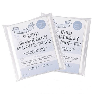 King White Cotton Chamomile Infused Pillow Protector