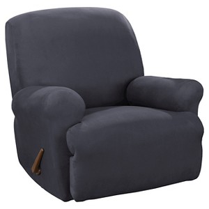 Stretch Suede Recliner Slipcover Blue - Sure Fit