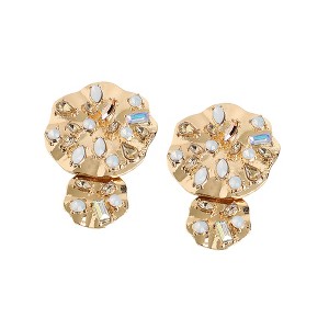 SOHI Women's Gold Textured Drop Earrings - 1 of 3