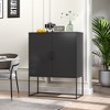 NicBex 33.5" Modern 2-Doors Sideboard,Kitchen Storage Cabinets with 2 Shelves and Magnetic Doors for Kitchen, Living room, and Dining Room,Black - 2 of 4