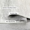 Ultra-Thin Soft Modern Contemporary Washable Area Rug Indoor Floor Carpet for Bedroom Living Room or Dining Room - 3 of 4