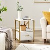 VECELO Modern Wooden Nightstand with Drawer Square End Bedside Tables with Open Shelf, Stable Metal Frame Small Side Tables - 2 of 4