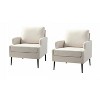 Leandes Mid-century Armchair with Tapered Metal Legs for Living Room and Bedroom set of 2 | KARAT HOME - 2 of 4