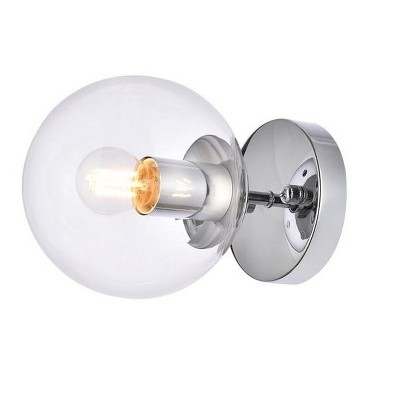 Elegant Lighting Mimi six inch dual flush mount and bath sconce in chrome with clear glass