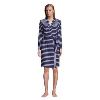 Lands' End Women's Cotton Blend Above the Knee Length Robe