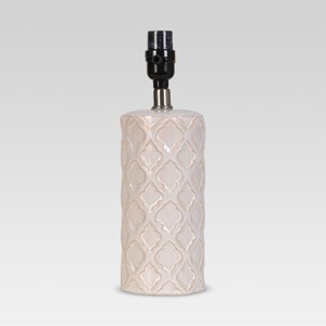 Lattice Ceramic Small Lamp Base Cream Lamp Only - Threshold