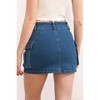 Mocamel Cargo Skirt Cotton Elastic High Waist A-Line Short Mini Skirt with Pockets - 2 of 4