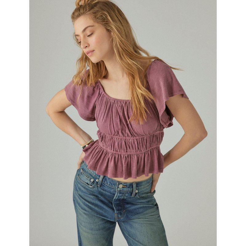 Lucky Brand Women's Lace Up Back Top, 2 of 6