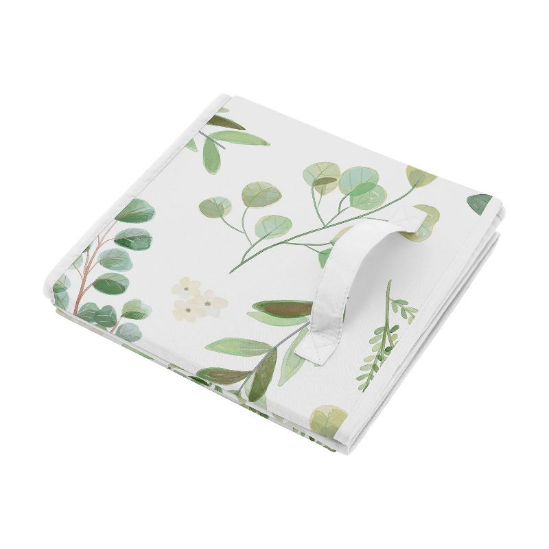 Botanical Leaf Kids&#39; Fabric Storage Toy Bin Green and White - Sweet Jojo Designs, 4 of 5