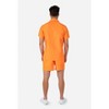 OppoSuits Men's Summer Set - 2 Piece Beach Wear set - Orange - Matching Shirt and Shorts  - Size X-Large - 2 of 4