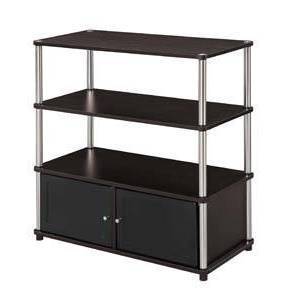 Highboy TV Stand for TVs up to 40" Espresso/Black Doors - Breighton Home