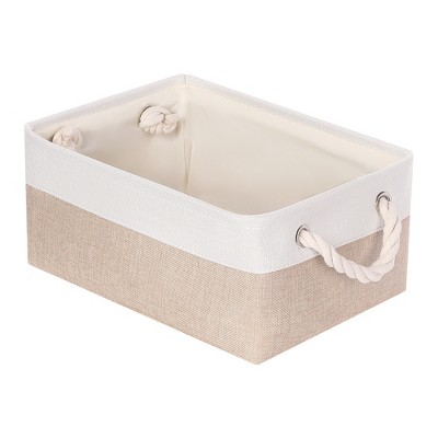 Unique Bargains Fabric Collapsible Storage Organizer Basket with Handles