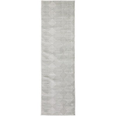 Oriental Weavers Montecito 8111W Grey/ White Indoor Area Rug - 2'3" x 7'6"