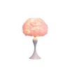 18.25" Soft Pink Feather Aquina Crisp Contour Glam Table Lamp White - Ore International - 3 of 4