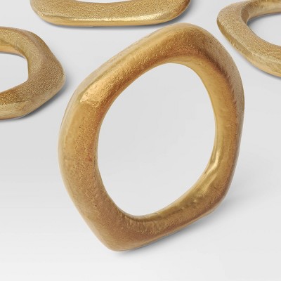 4pk Napkin Rings Brass Finish - Threshold™ ‼️One Is Missing‼️