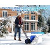 29" Snow Shovel with Wheels, 5-Position Angling Steel Blade & Dual Handle, Heavy-Duty Back-Saving Snow Plow for Driveway and Sidewalks - 4 of 4