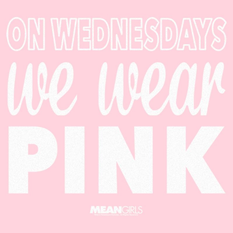 Junior's Mean Girls We Wear Pink Quote T-Shirt, 2 of 5
