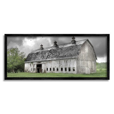 Stupell Industries Farmland Barn Overhead Clouds Framed Giclee Art