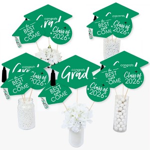 Big Dot of Happiness Green Grad - Best is Yet to Come - 2026 Green Graduation Party Centerpiece Sticks - Table Toppers - Set of 15 - 1 of 4