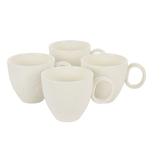 White Classic simple modern mugs Solid Matte Coffee cups matte white  capacity 12 oz durable Set of 4