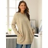 Seta T Women's Fall Winter Round Neck Long Sleeve Casual Tunic Sweater with Pockets - 4 of 4